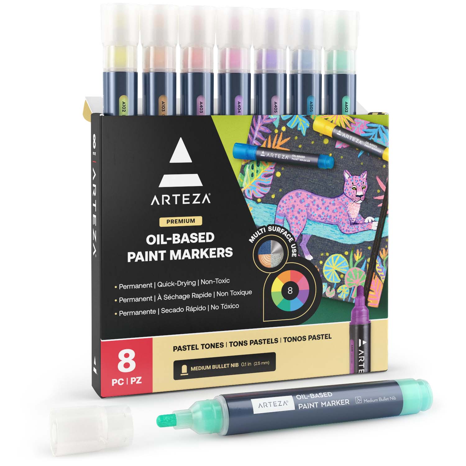 Oil Based Paint Markers, Pastel - Set of 8
